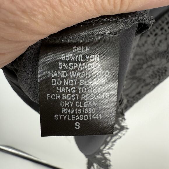 Storia Spaghetti Strap Lace Sheath Mini Dress size Small Gray New - Picture 12 of 14